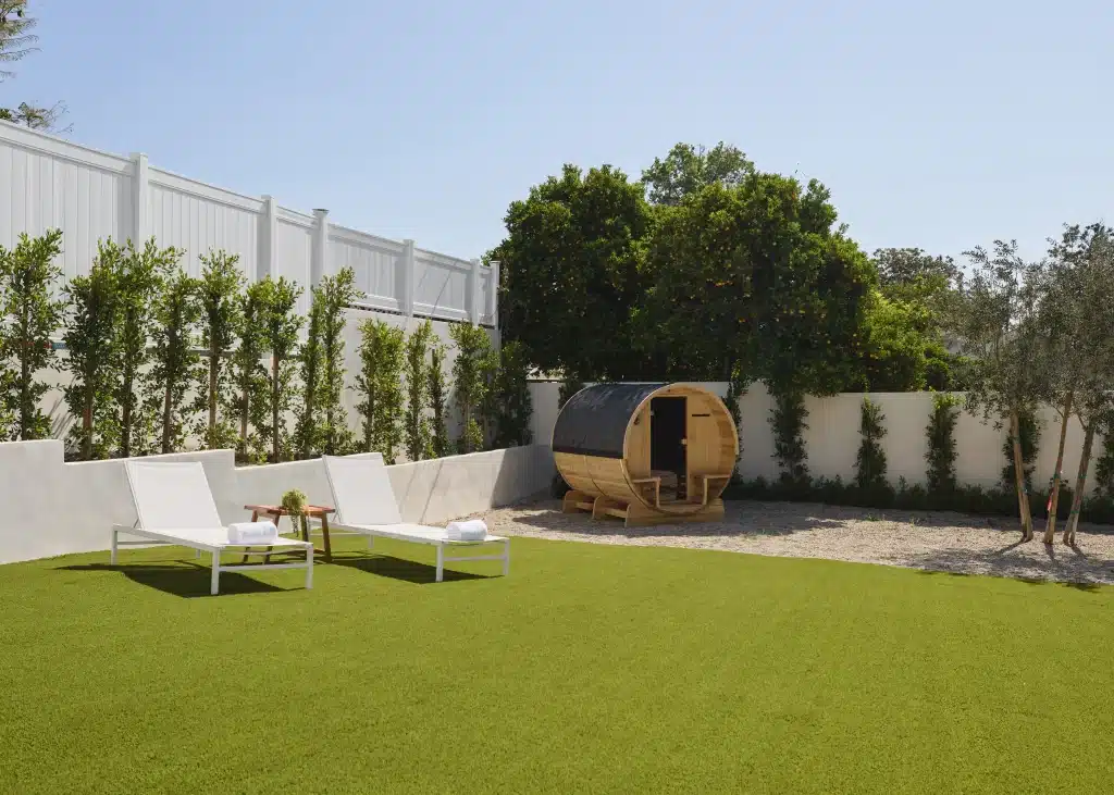 AXE Construction backyard sauna and lawn lowell ave los angeles