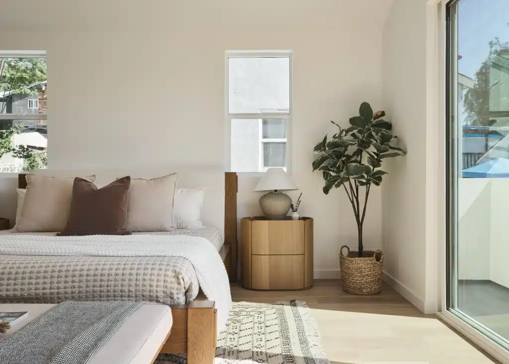 AXE Construction primary bedroom with balcony lowell ave los angeles